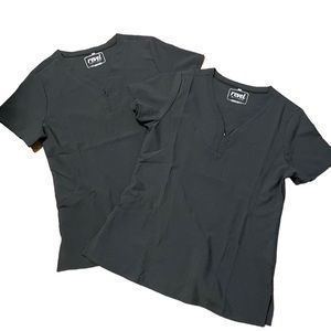 REVEL premium stretch v-neck dark gray scrub tops